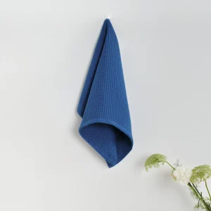 Pack 2 ud. paño de cocina waffle 100% algodón Azul Cobalto