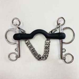 Bocado Pelham Embocadura Goma Puente+Cadenilla Inox