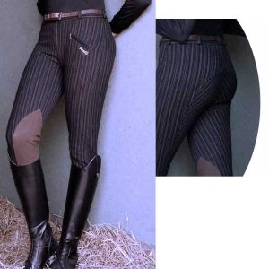 Pantalón Daslö Gold De Mujer A Rayas Negras-Marrones